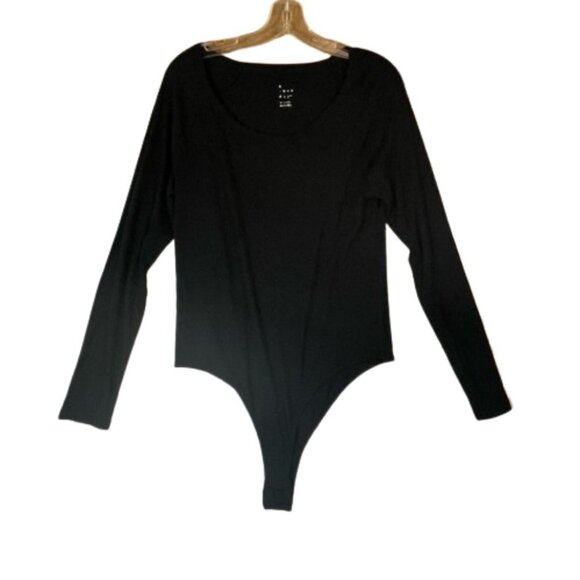 a new day ribbed black body suit Long Sleeve New NWT XXL - Picture 1 of 9